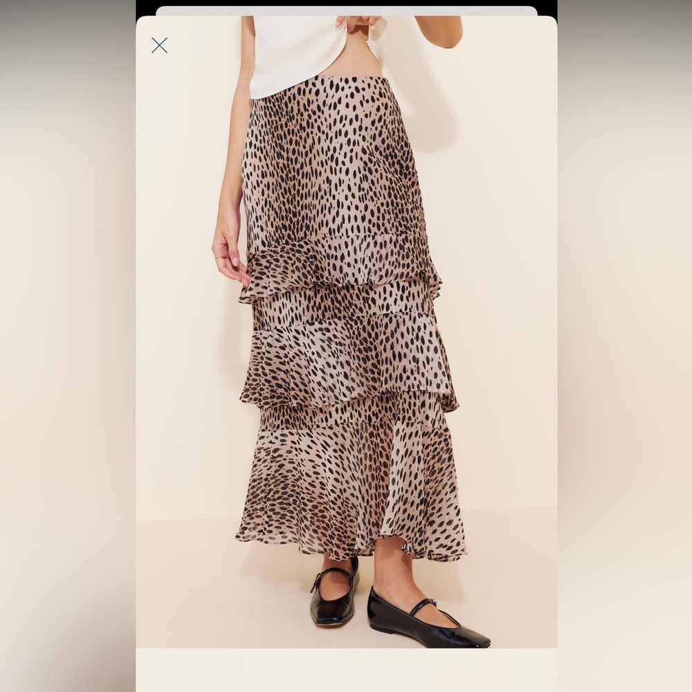RIXO Presslee Tiered Silk Blend
Maxi Skirt XXS